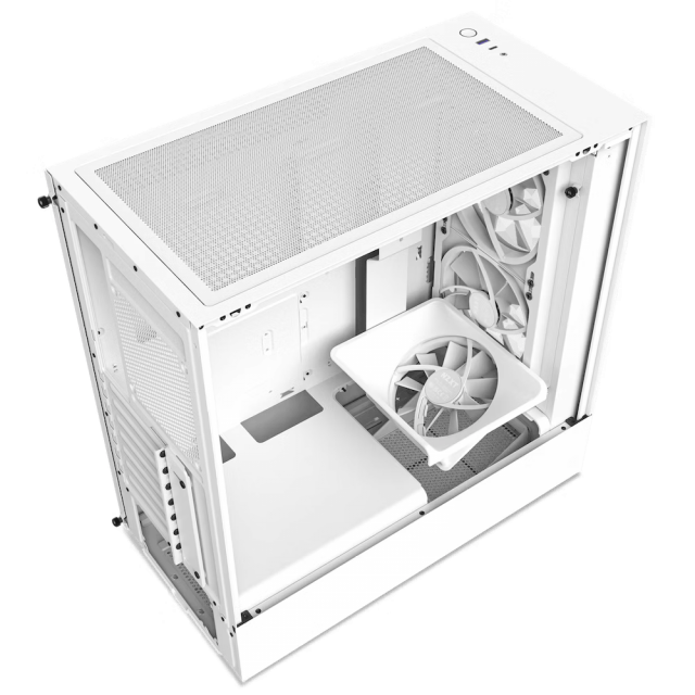 Case NZXT H5 Flow Matte White, Tempered Glass, Mid-Tower 