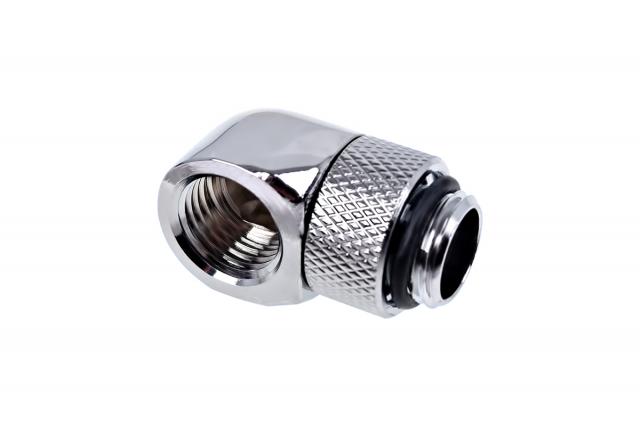 Alphacool Eiszapfen L-connector rotatable G1/4 outer thread to G1/4 inner thread - chrome 