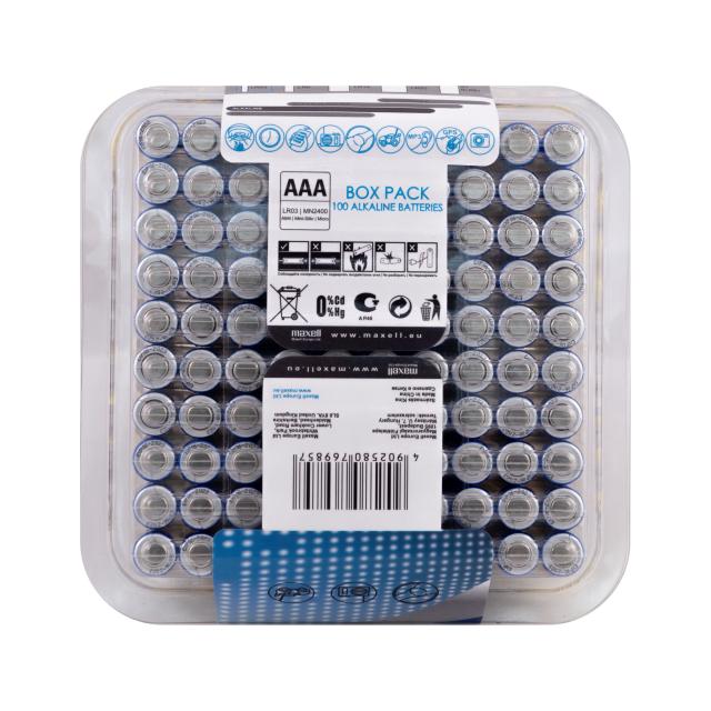 MAXELL Alkaline batteries LR03 AAA 10x10 pcs / 100 pcs packs in PVC box  