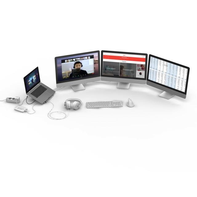 Докинг станция Hama "Connect2Office Stand" USB-C, Стойка за лаптоп, 12 порта 