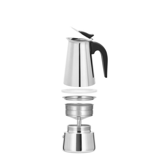 Xavax Stainless Steel Espresso Maker for 4 Cups, 111274 