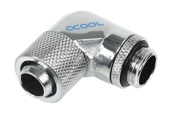 Alphacool 13/10 compression fitting 90° revolvable G1/4, Chrome 