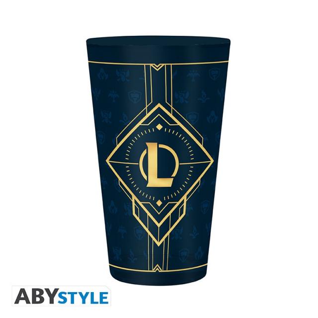Комплект ABYSTYLE LEAGUE OF LEGENDS - Pck XXL glass + Pin + Notebook "Hextech logo" 