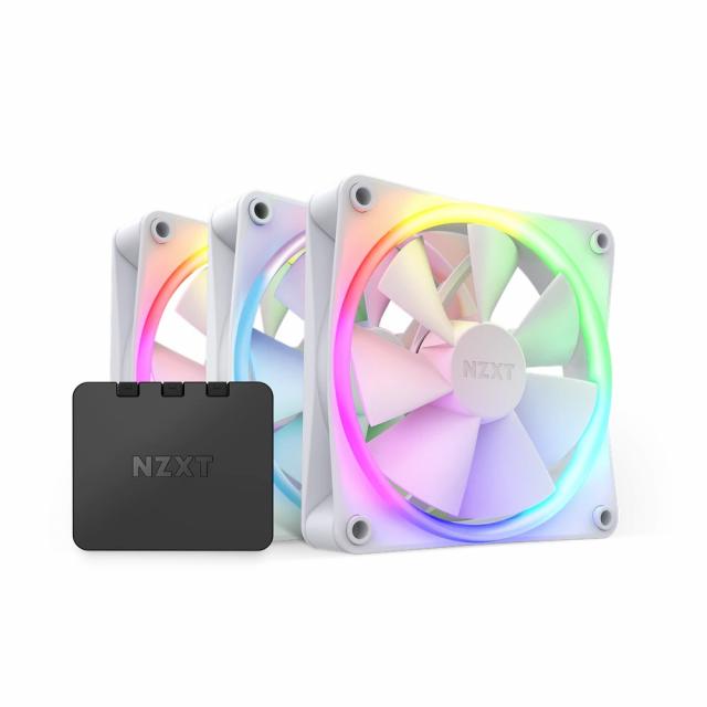 NZXT F120 White RGB Triple Pack & Controller 