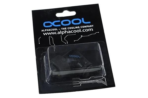 Alphacool 16/10 compression fitting 90° revolvable G1/4'', deep black 