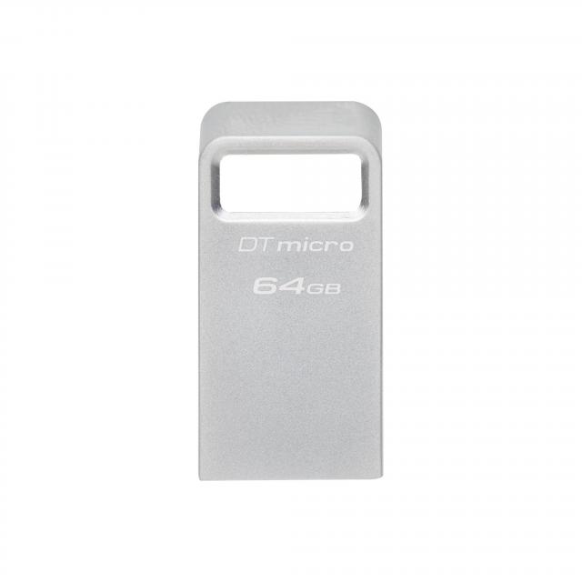 USB памет KINGSTON DataTraveler Micro, 64GB,USB-A 3.2 Gen 1, Сребрист 