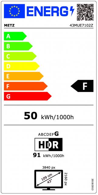 METZ LED TV 43MUD7000Z, 43"(109 см), LED UHD, Smart TV, Google TV 