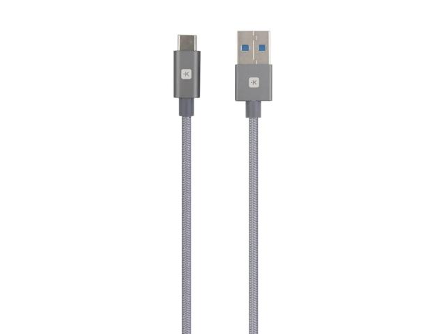 Skross USB-C to USB-A Cable, Metal Braiding, 1.2 m, Grey 