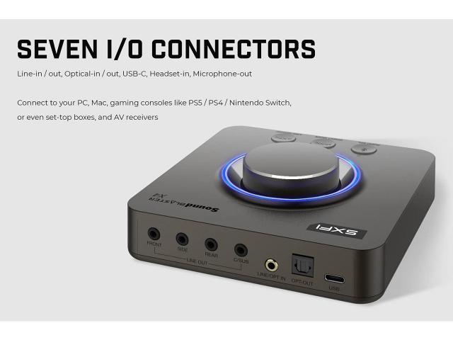 Външна звукова карта Creative Sound Blaster X4, USB-C, DAC, Super X-FI, TOSLINK 