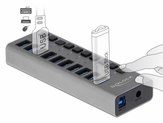 USB хъб 10 порта, DELOCK-63670 