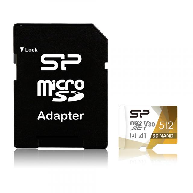Memory card Silicon Power Elite, 512GB, Micro SDHC/SDXC, UHS-I, SD Adapter 