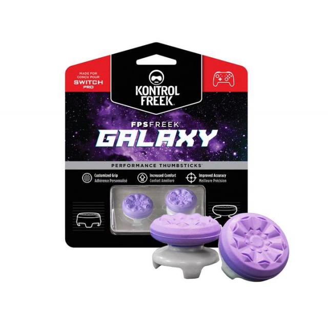 Сменяеми бутончета Thumb Grips KontrolFreek Galaxy PRO за Nintendo Switch Pro Controller, лилави