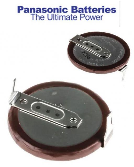 Rechargeable Lithium  Button Battery VL2020 VCN 3V 20 mAh  PANASONIC 