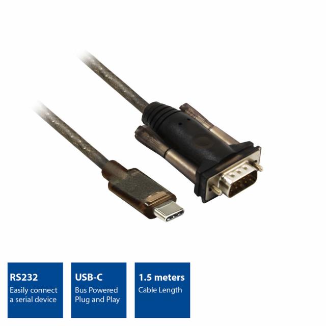 Adapter ACT AC6002, USB-C to Serial, 1.5 m 