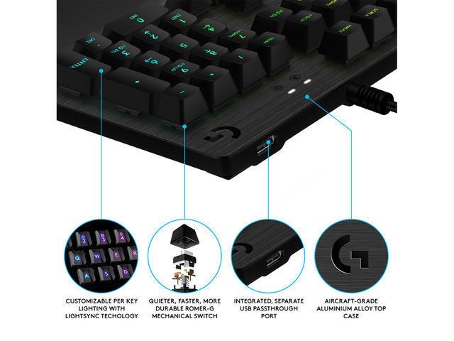 Геймърска механична клавиатура Logitech G512 GX Brown Tactile суичове 