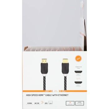 Кабел HAMA 205444, HDMI мъжко - HDMI мъжко, Ethernet, 1.5 м, Позлатени конектори, Черен 