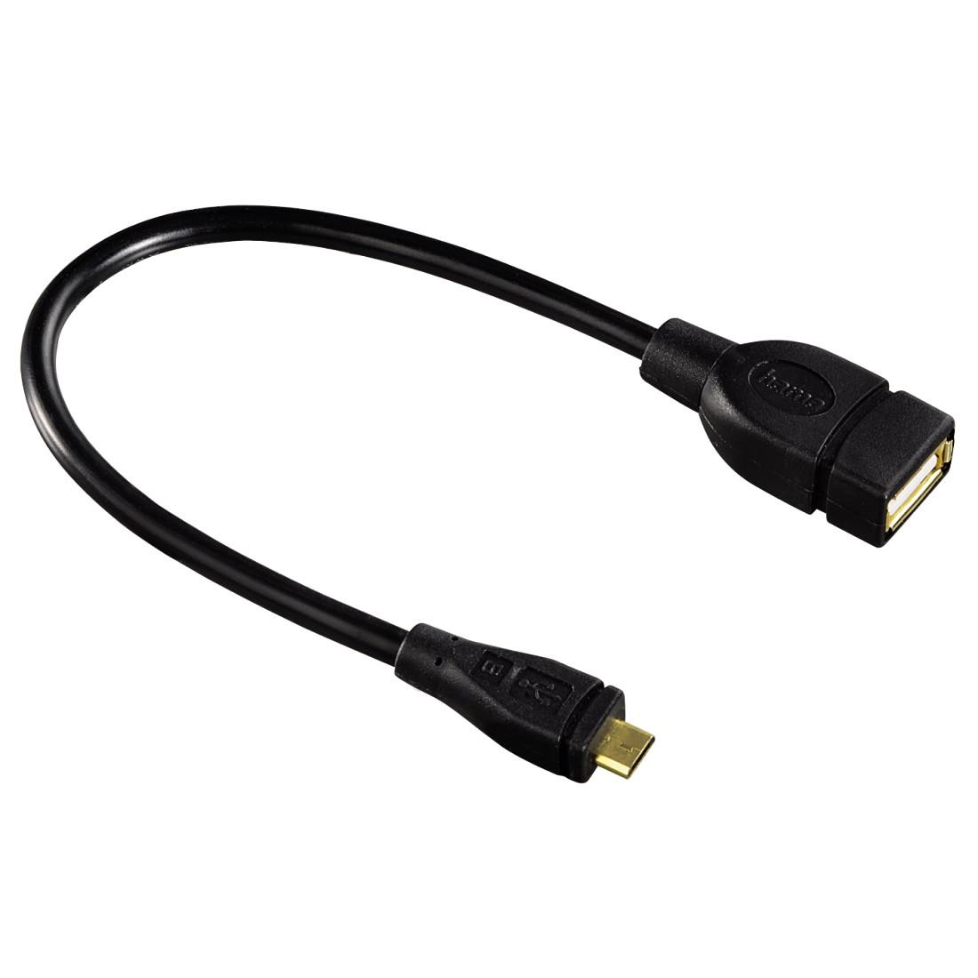 Кабел HAMA 78426 USB 2.0 OTG micro USB - женско USB 2.0, 0.15 м., Черен