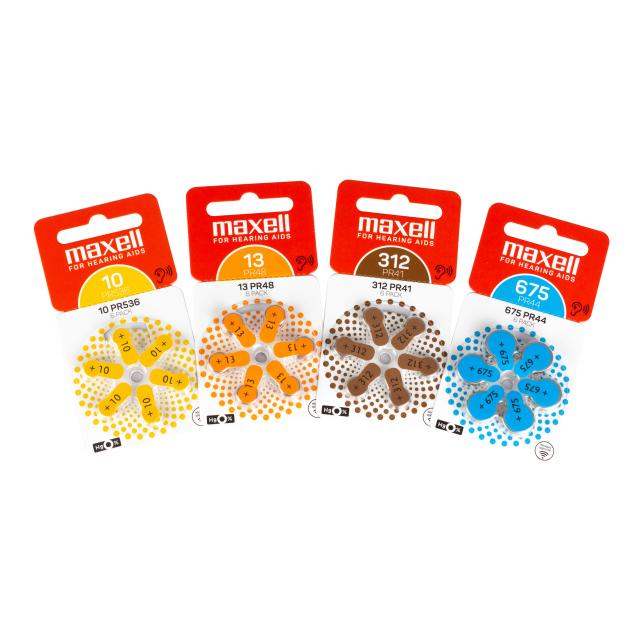 Zink Air battery MAXELL ZA312 6pcs. button for Hearing aids 