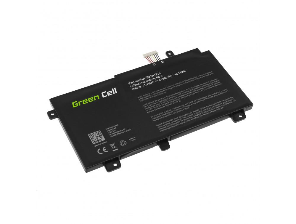 Батерия за лаптоп   GREEN CELL B31N1726, Asus TUF Gaming FX504, FX504G, FX505, FX505D, FX505G, A15 FA506, A17 FA706, 11.4V, 4100mAh