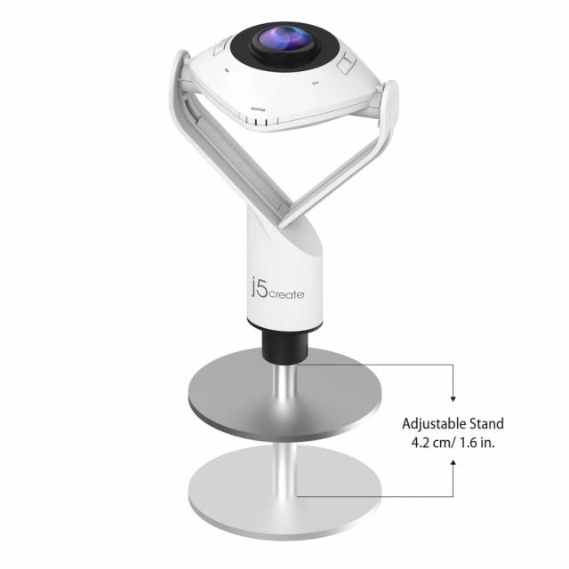 Уеб камера j5create JVCU360 All Around UltraHD,1080p, микрофон, USB, 360°  