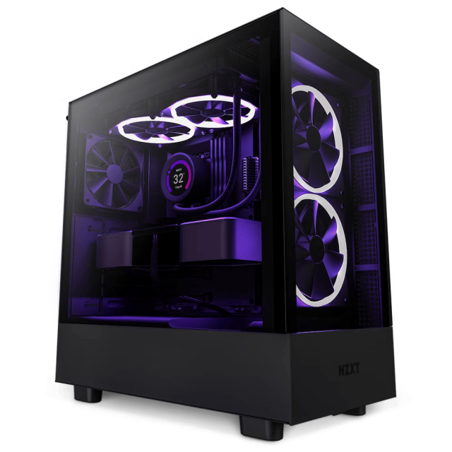 Case NZXT H5 Flow Matte Black, Tempered Glass, Mid-Tower 
