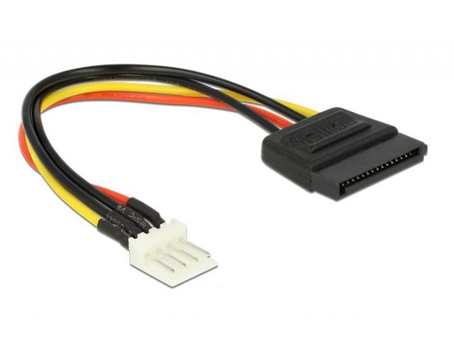 Delock Power Cable SATA 15 pin receptacle > 4 pin floppy male 15 cm 