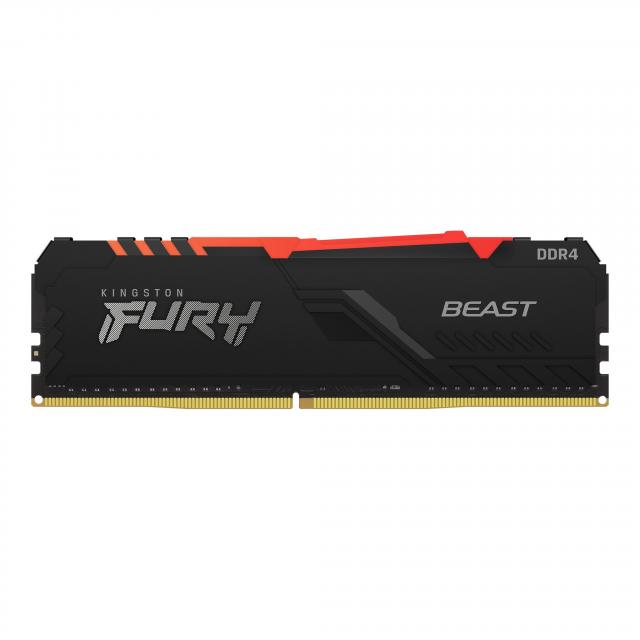 Памет Kingston FURY Beast Black RGB 16GB(2x8GB) DDR4 PC4-24000 3000MHz CL15 KF430C15BBAK2/16 