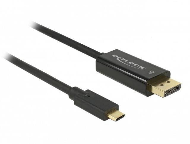 Delock Cable USB Type-C™ male > DisplayPort male (DP Alt Mode) 4K 60 Hz 2 m black 