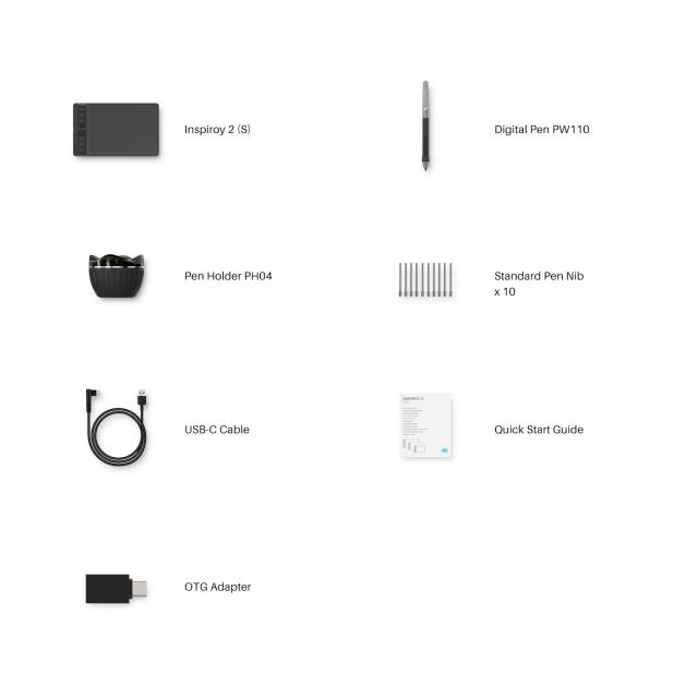 Графичен таблет HUION Inspiroy 2 S, 5080 LPI, Розов 