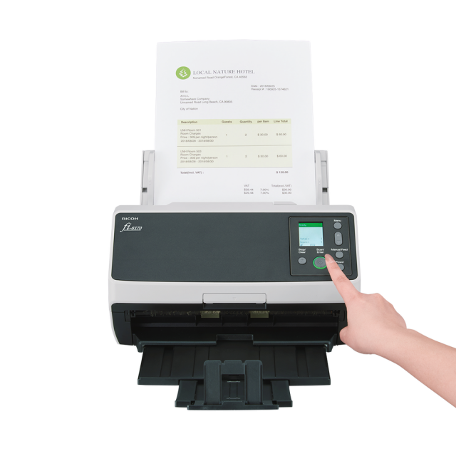 Документен скенер Ricoh fi-8170, A4, USB 3.2 gen1, 70ppm, ADF за 140 страници 