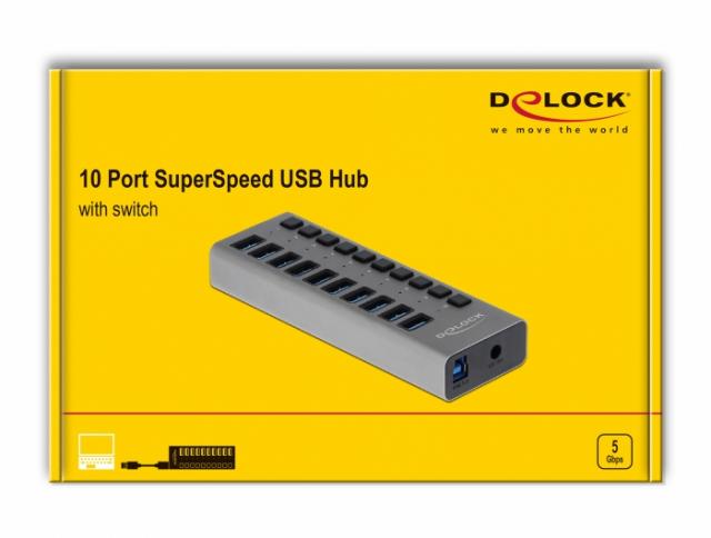 USB хъб 10 порта, DELOCK-63670 