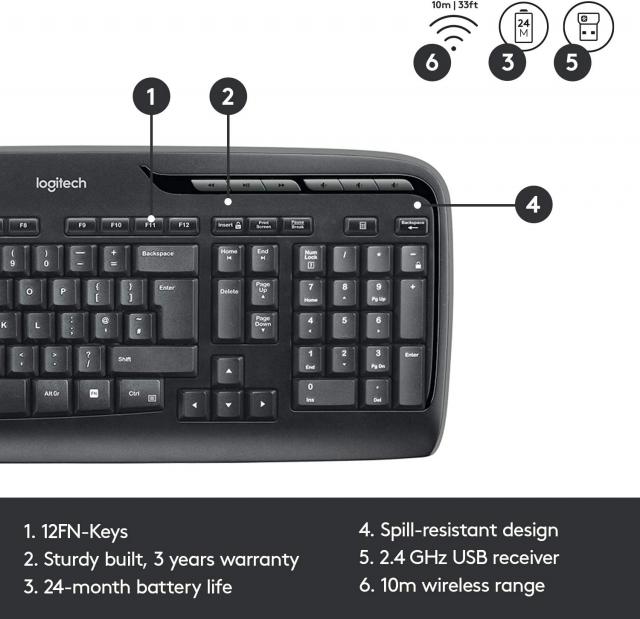 Wireless Keyboard and mouse set Logitech MK330 