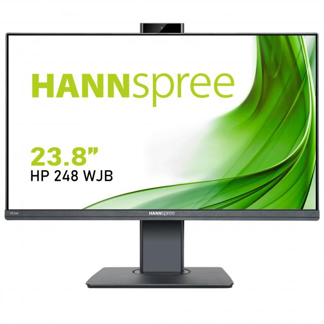 Монитор HANNSPREE HP248WJB, 23.8 inch, Wide, Full HD, 5 mpix вградена камера, D-Sub, HDMI, DP, Черен