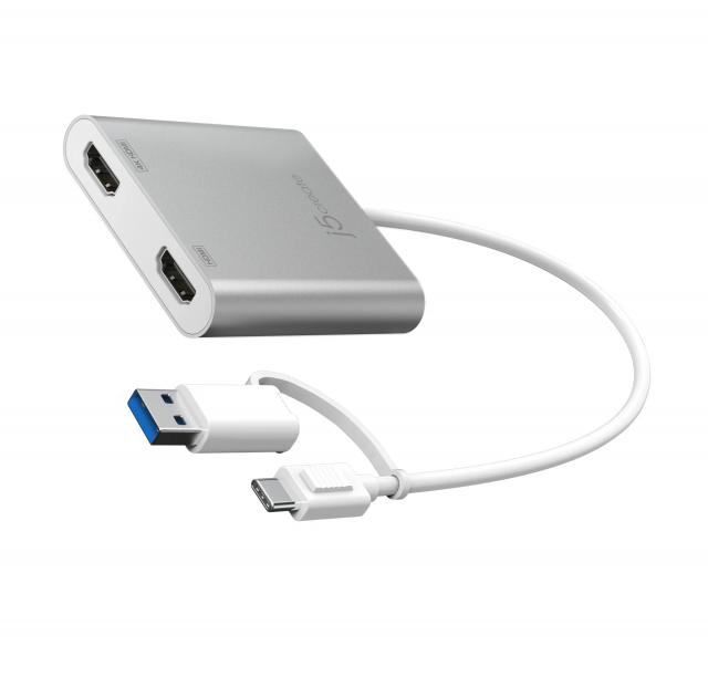 Адаптер j5create JCA365, За 2 монитора, USB-C - 2 x HDMI 