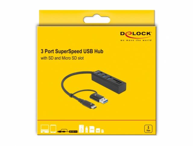 USB Хъб, 3 порта, DELOCK-63859 