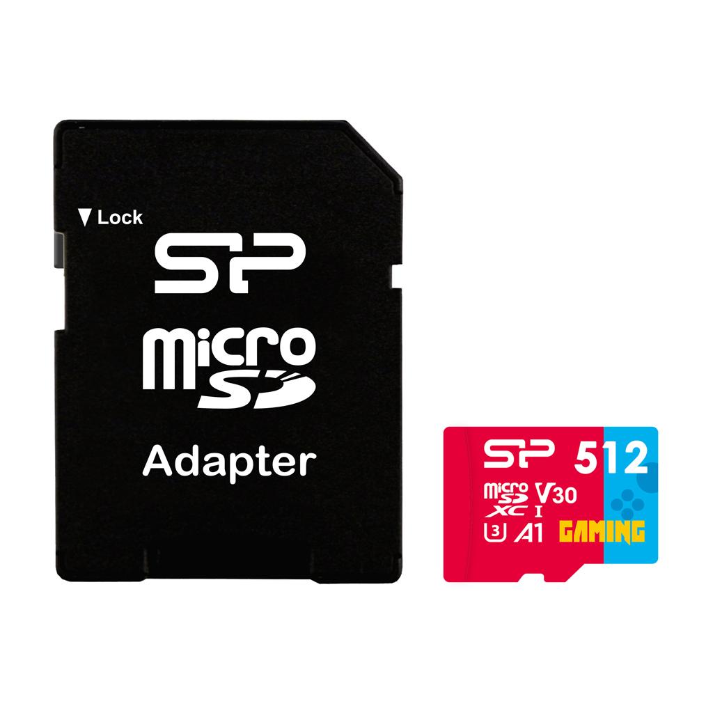 Карта памет Silicon Power Superior Gaming 512GB,microSDHC/SDXC, Class 10, A1, V30, UHS-I U3, SD Adapter