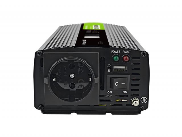 Инвертор GREEN CELL, 12/220V, DC/AC, 500W/1000W INVGC12P500LCD  LCD, Чиста синусоида 