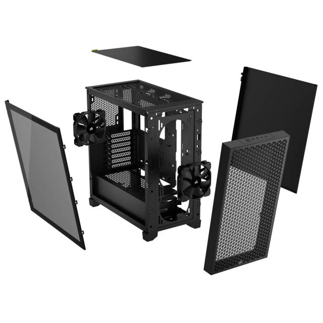 Кутия Corsair 3000D Airflow Mid Tower, Tempered Glass, Черна 