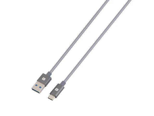 Skross USB-C to USB-A Cable, Metal Braiding, 1.2 m, Grey 
