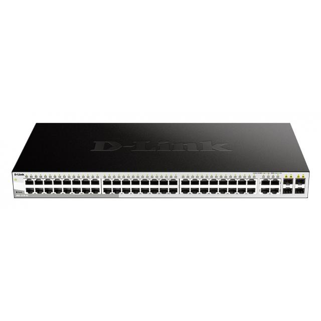 Суич D-Link DGS-1210-52, 48 портов 10/100/1000 Base-T port with 4 x 1000Base-T /SFP ports, управляем, за монтаж в шкаф