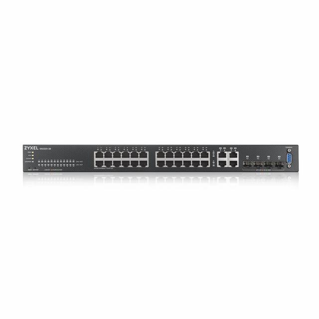 Switch ZyXEL GS2220-28, 24-port GbE + 4-port Combo (RJ45/SFP) L2 with GbE Uplink, managed 