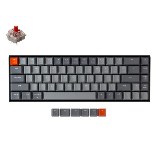 Mechanical Keyboard Keychron K6 Hot-Swappable 65% Gateron Red Switch White LED Gateron Red Switch ABS