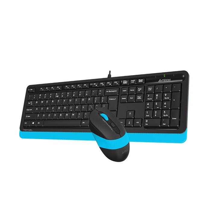 Комплект клавиатура и мишка A4TECH Fstyler  F1010, с кабел, USB, Син