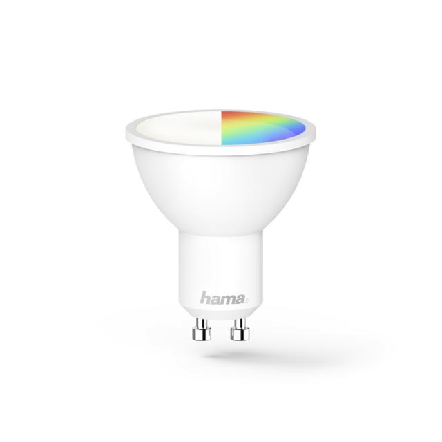 Hama WLAN LED Lamp, GU10, 5.5W, RGBW, Dimmable, Refl., for Voice / App Control