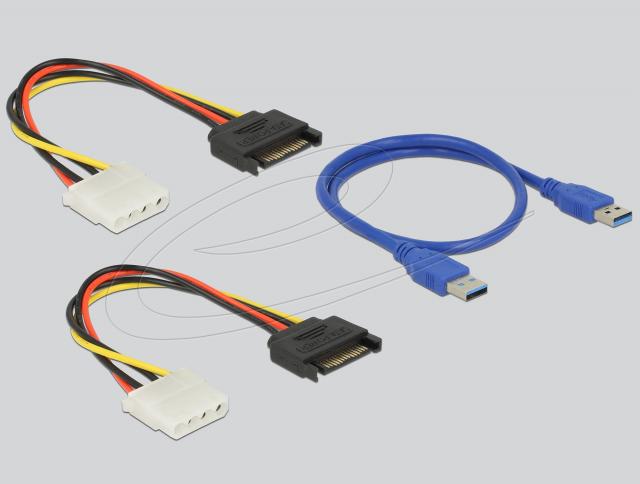 Delock Riser Card PCI Express x1 > 4 x PCIe x16 with 60 cm USB cable 
