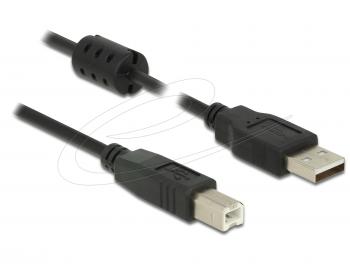 Кабел Delock USB-A към USB-B, 1.0m, черен