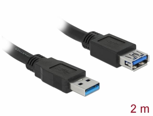 Delock Extension cable USB 3.0 Type-A male > USB 3.0 Type-A female 2.0 m black 