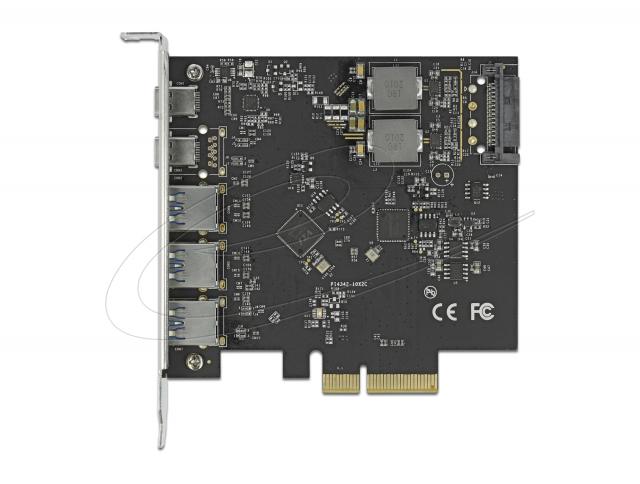 Мрежова карта Delock PCI Express x4 Card to 2 x USB Type-C™ + 3 x USB Type-A - SuperSpeed USB 10 Gbps 
