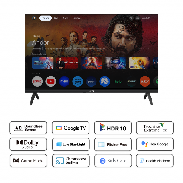 METZ Телевизор 40MTF6000Z 40" FullHD, LED TV, черен 