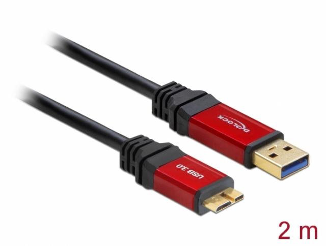 Delock Cable USB 3.0 Type-A male > USB 3.0 Type Micro-B male 2 m Premium 